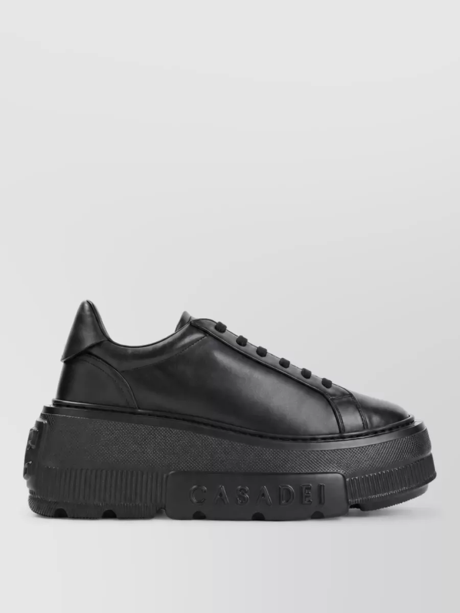 Casadei leather lace-up sneakers
