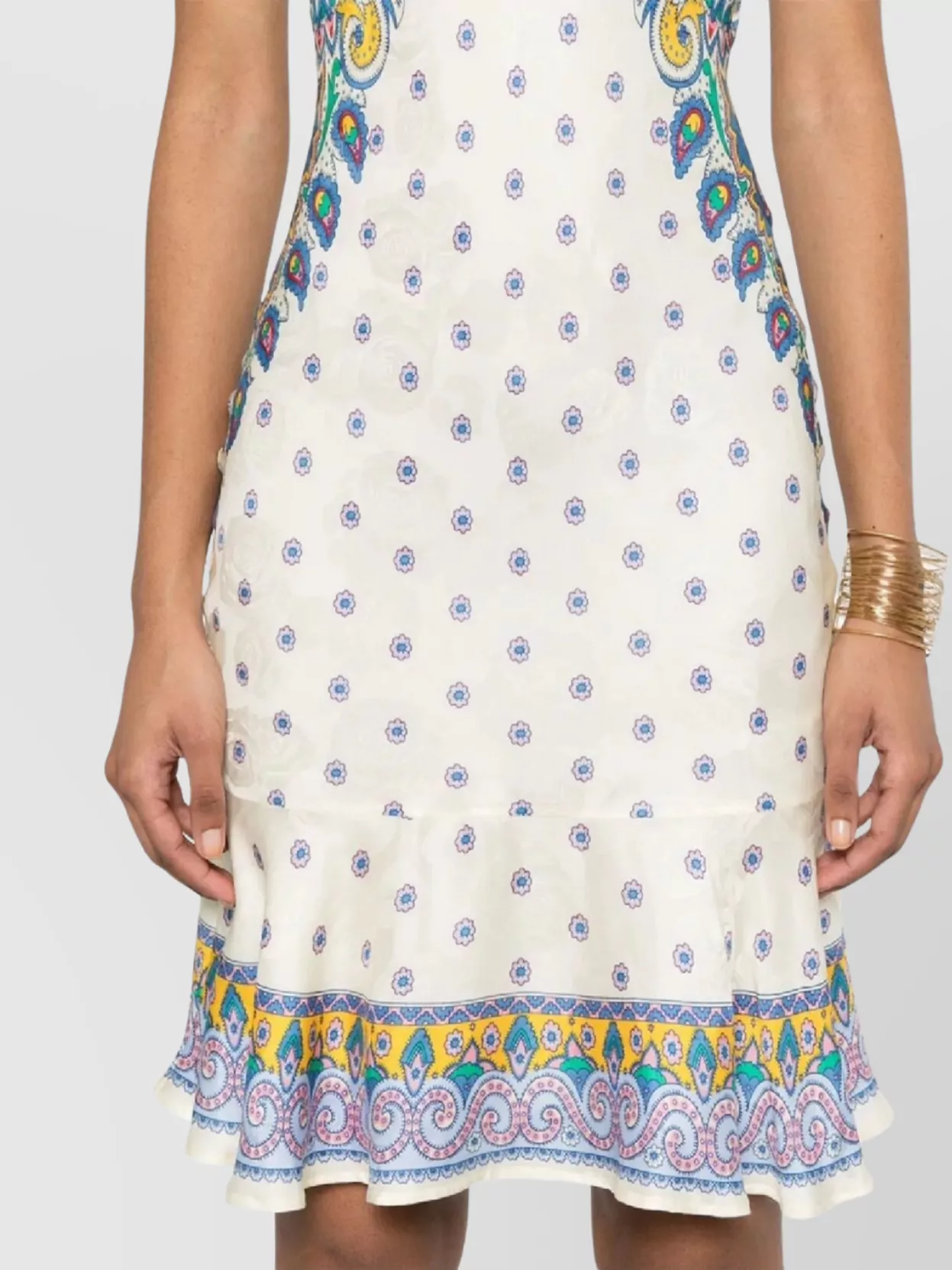Etro Short Dresses With Cap Sleeves And Ruffle Hem