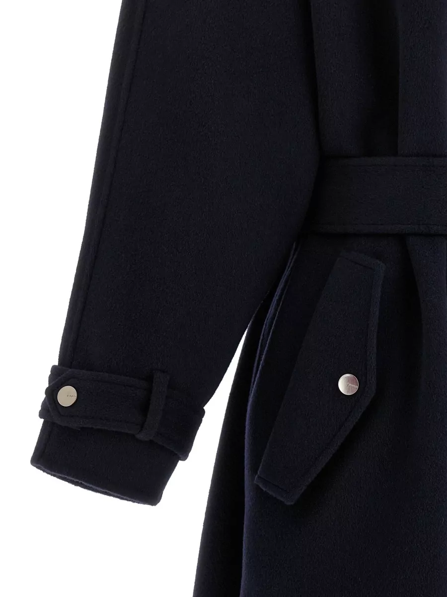 Pinko Belted Hooded Coat