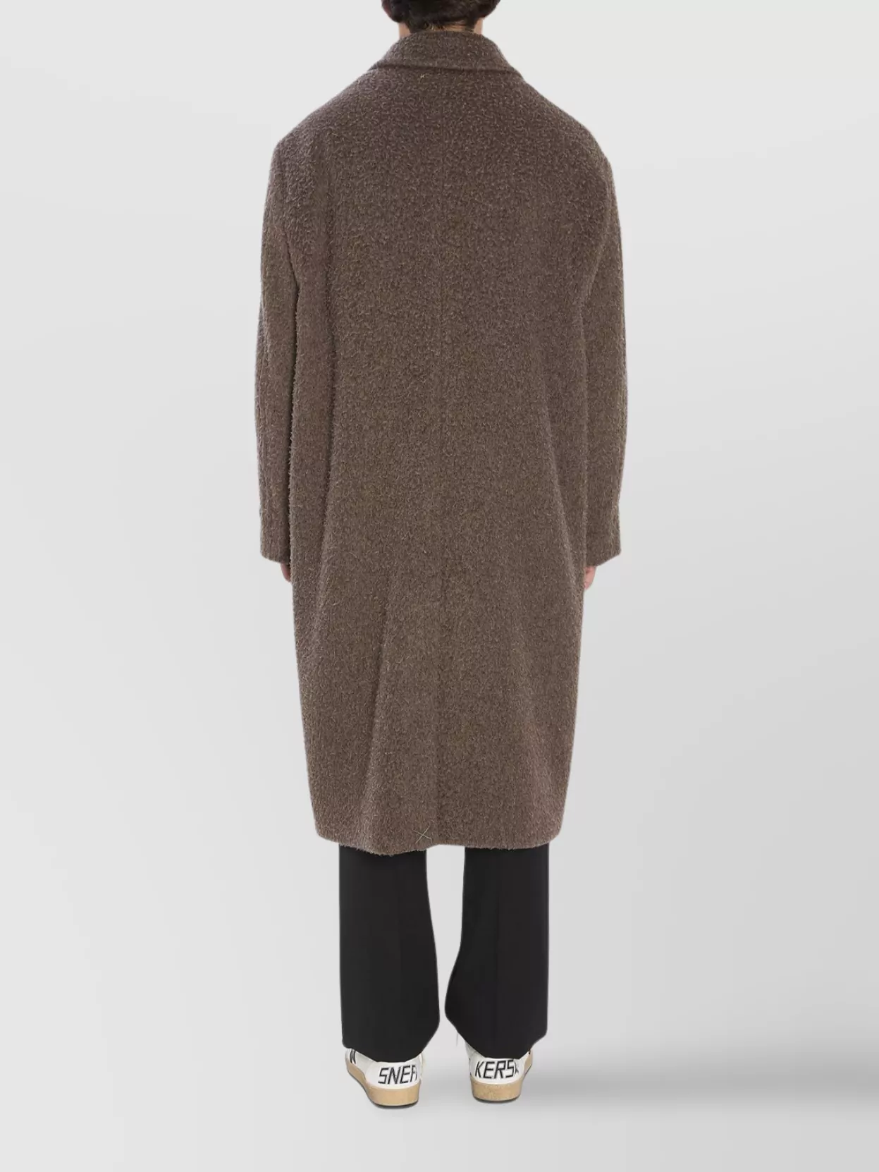 Golden Goose Travel Coat With Floral Pin And Back Vent