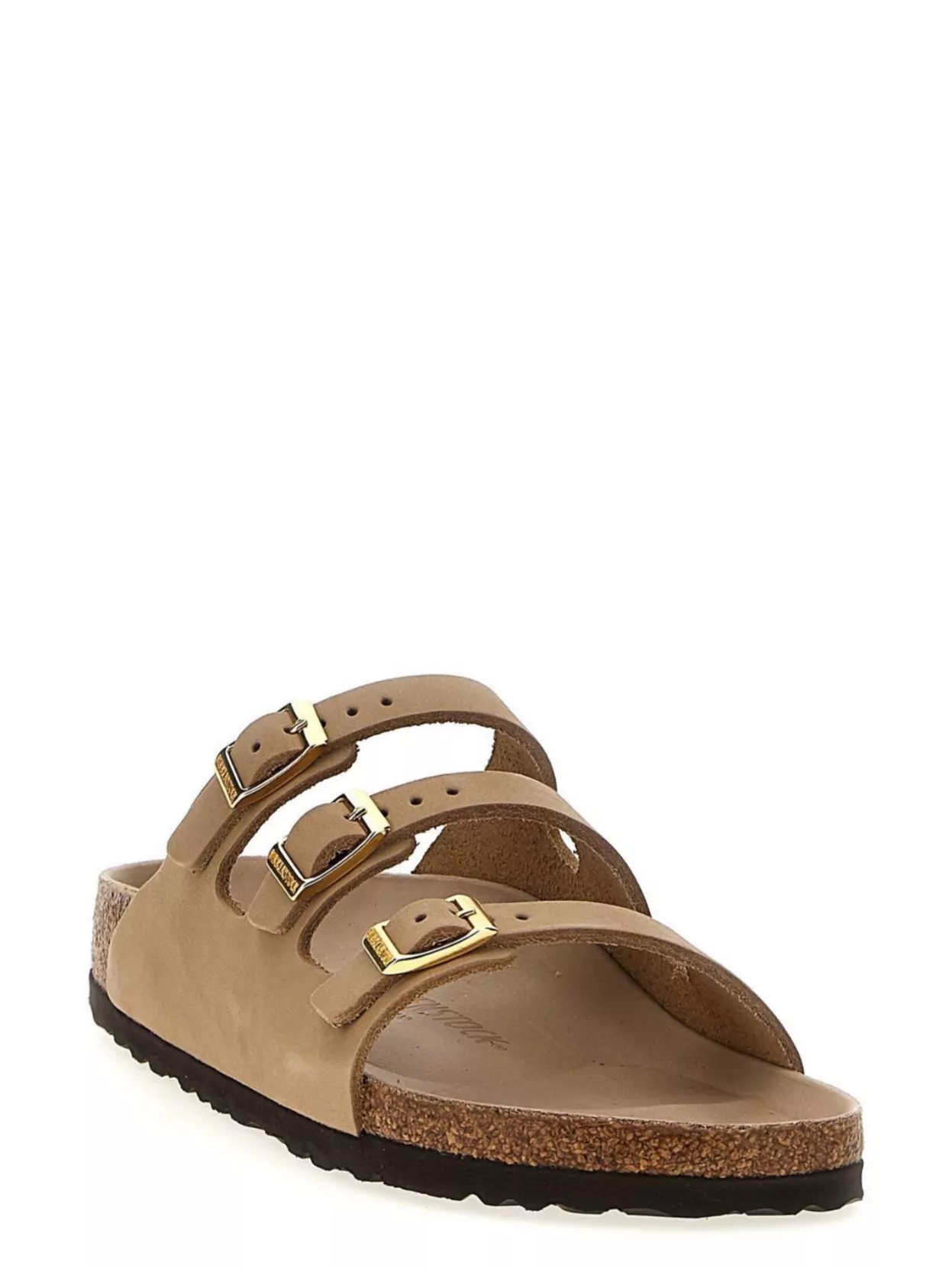 Birkenstock Beige Leather Florida Slippers