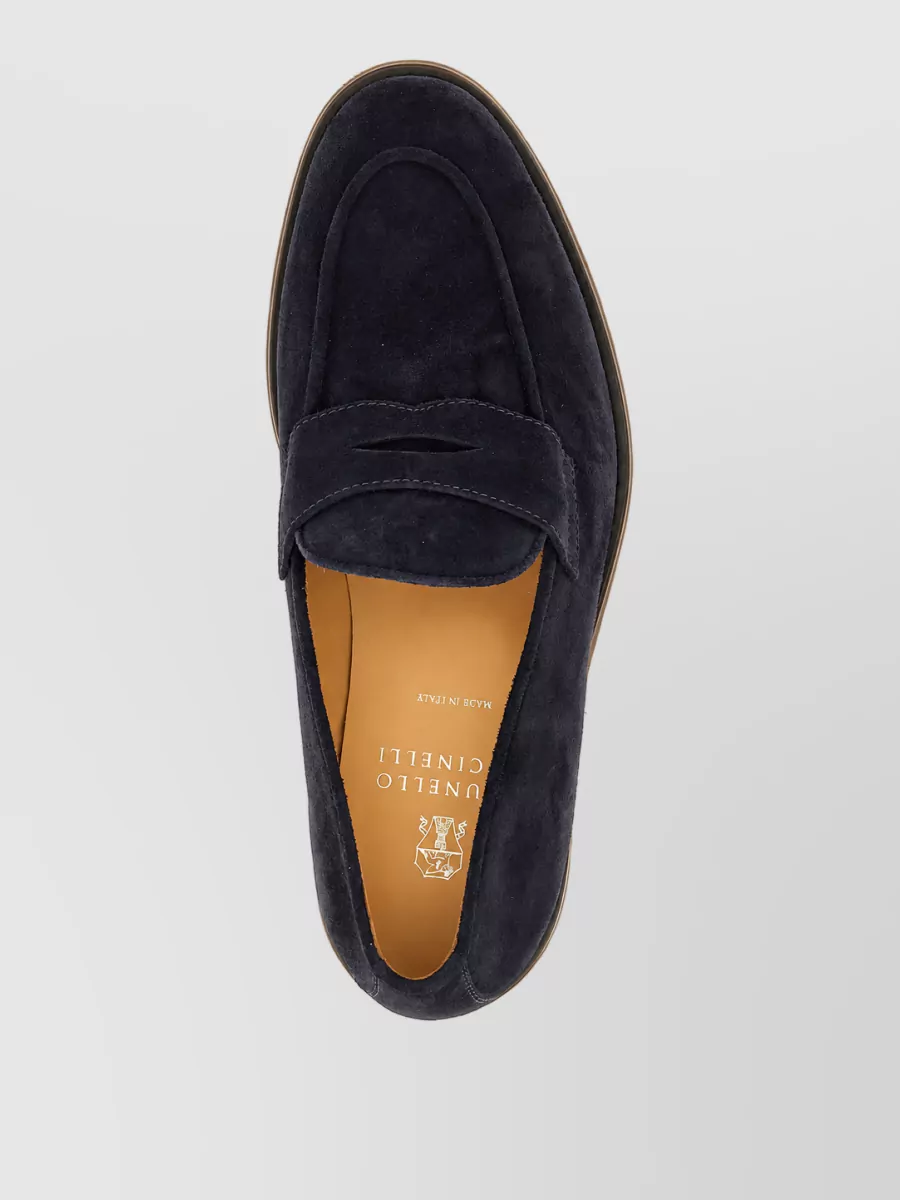 Brunello Cucinelli Suede Penny Loafers