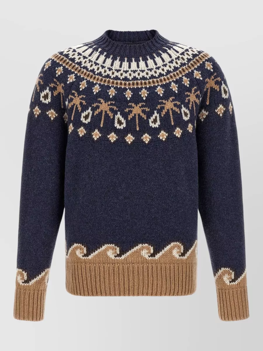 Alanui virgin wool jacquard crewneck sweater