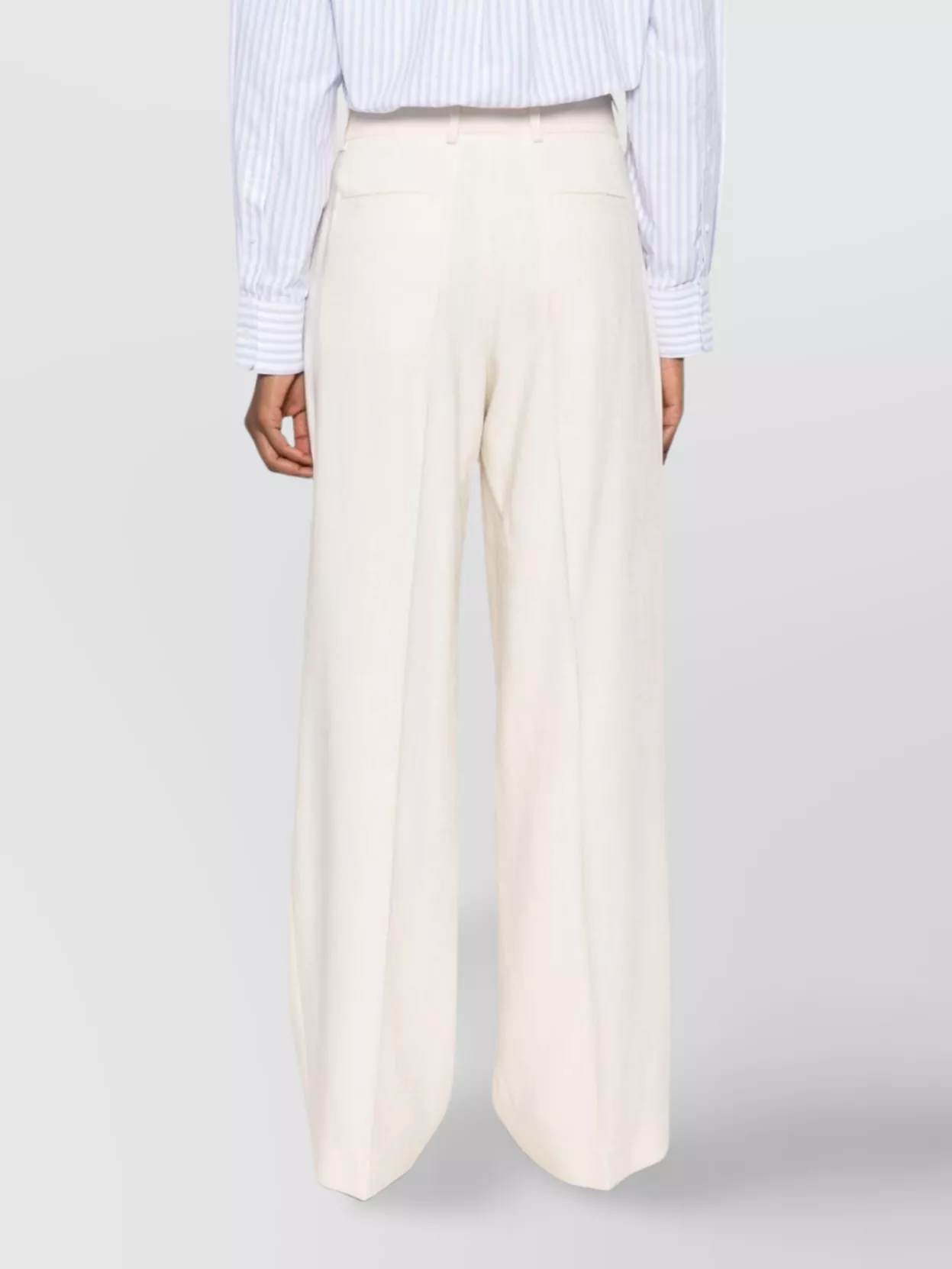 Msgm White Pressed-crease Trousers In White