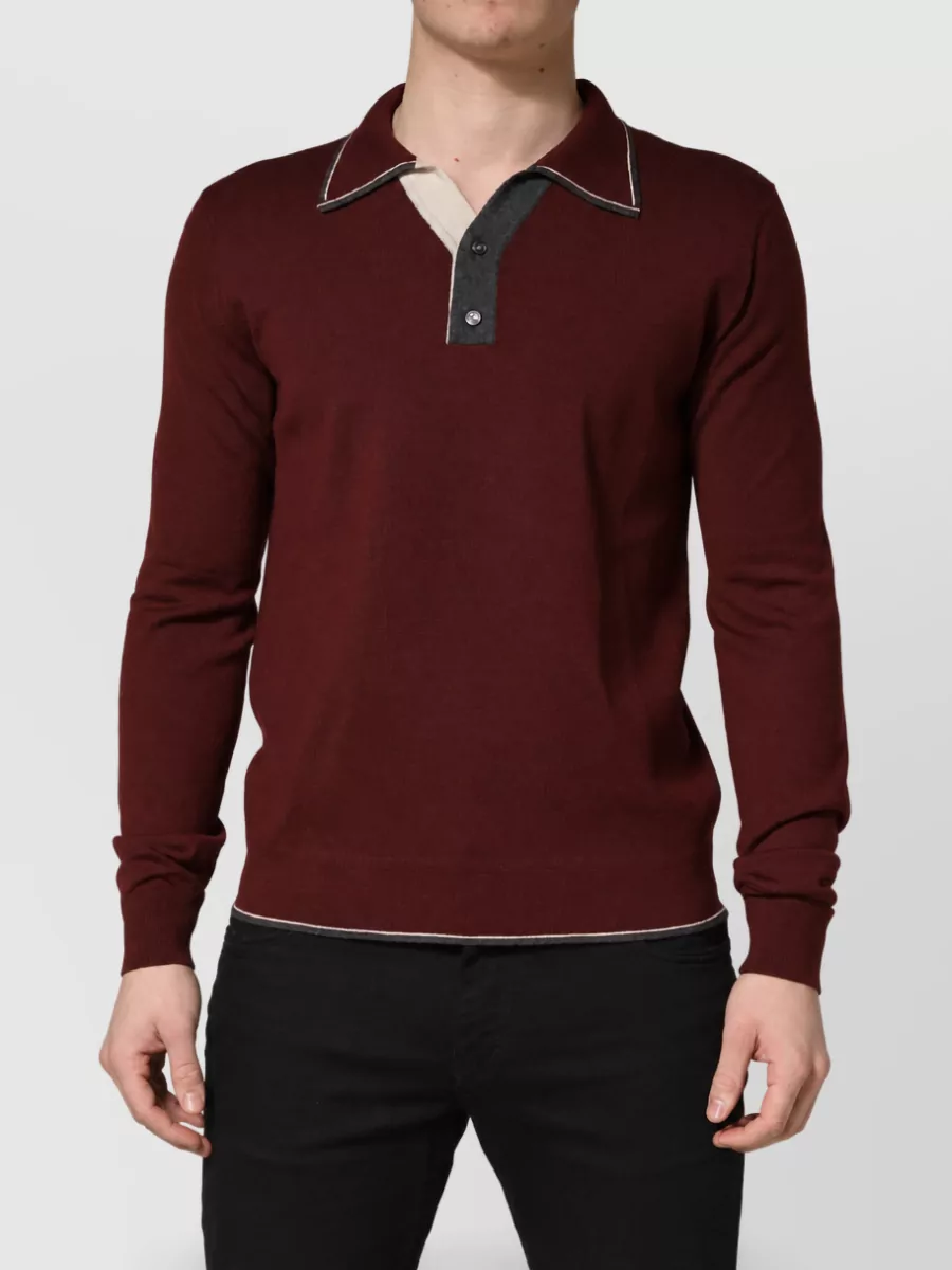 Dolce&Gabbana wool long-sleeve polo shirt