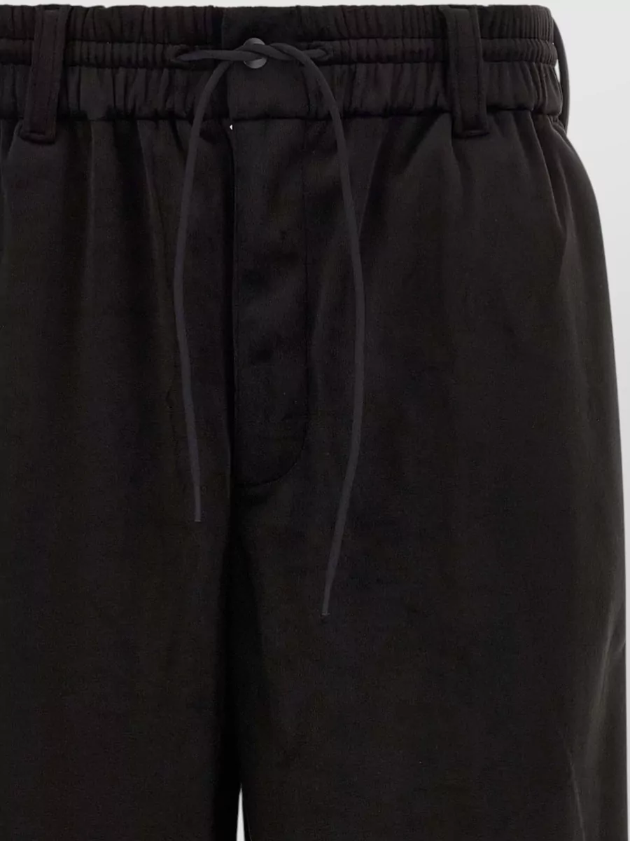 Y-3 Velvet-Effect Cropped Wide-Leg Tailored Shorts