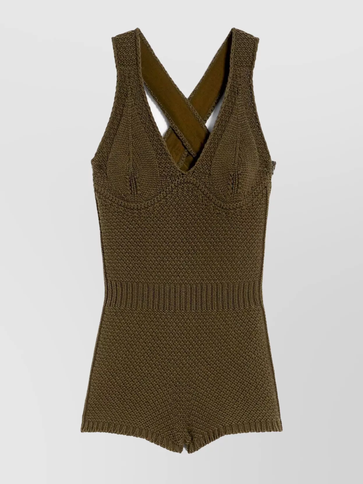 Max Mara Jumpsuit Knit Cross-back Straps In Brown