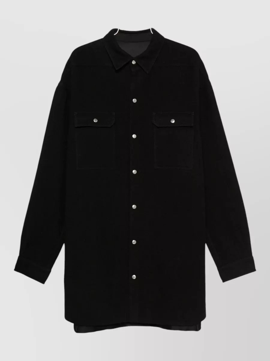 Rick Owens virgin wool oversized single breasted coat