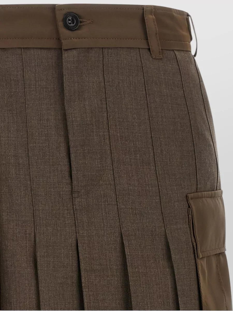 Sacai Pleated Asymmetric Midi Skirt