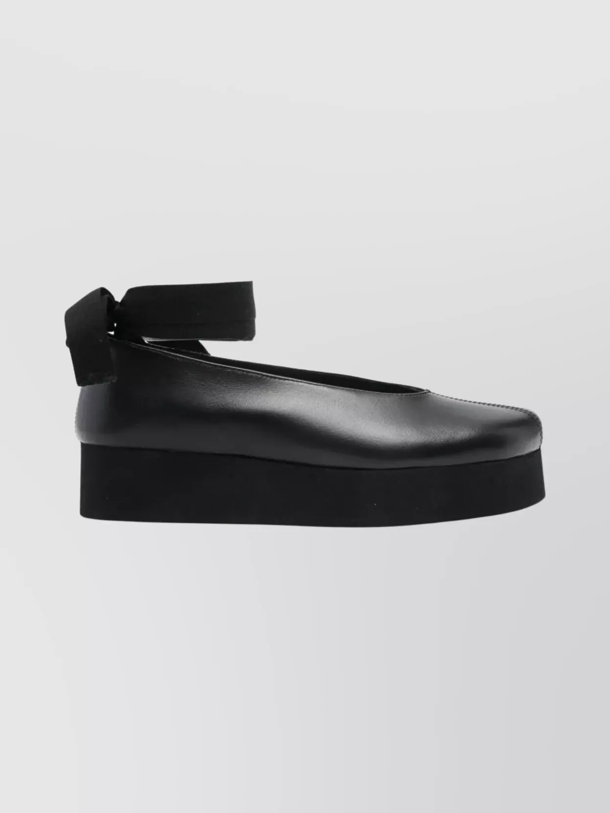 Comme Des Garçons Round Toe Platform Ballerina Shoes