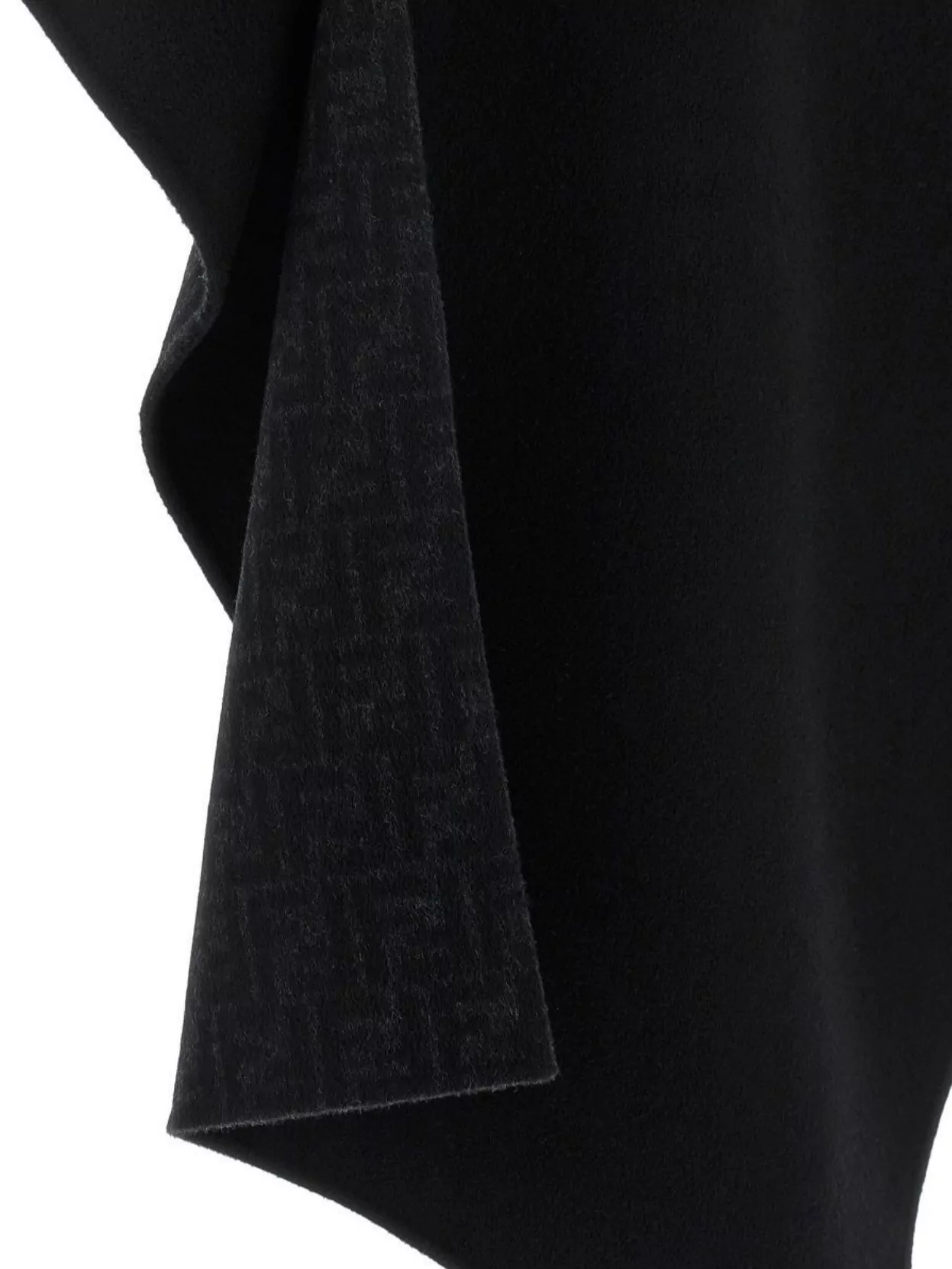 Fendi Wool Cape With Collar And Draped Shape