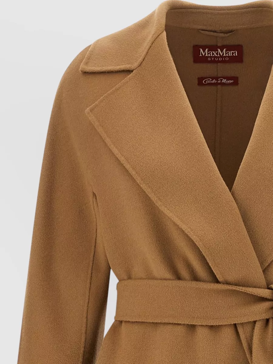 S Max Mara Wool Silk Cashmere Belted Long Coat
