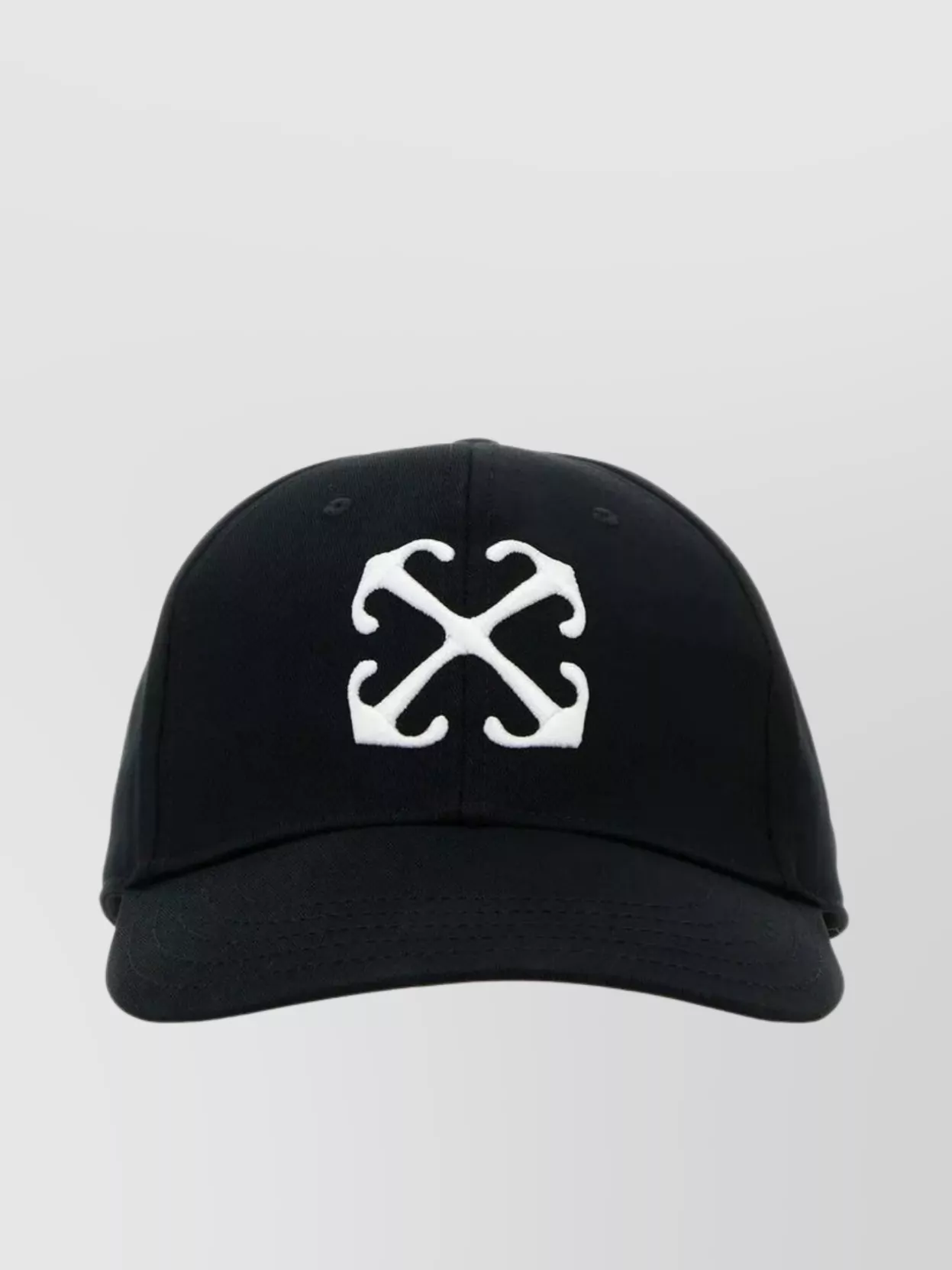 Shop Off-white Baseball Cap With Curved Visor And Logoed Embroidery In Black