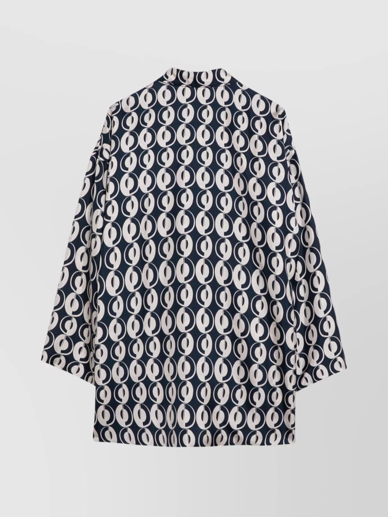 Max Mara Reversible Pattern Silk Blouse In Blue