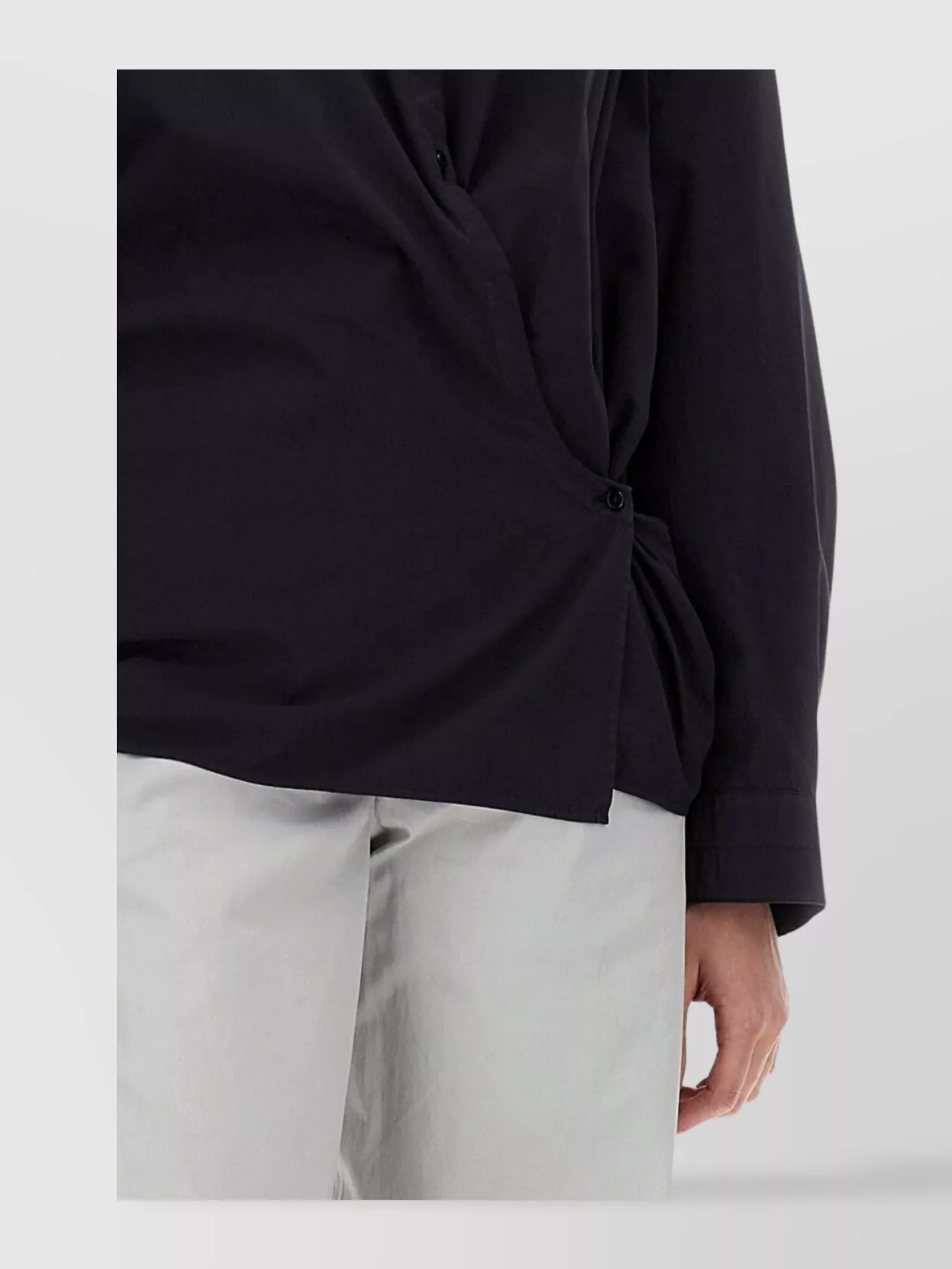 Lemaire Asymmetric Long Sleeve Buttoned Shirt