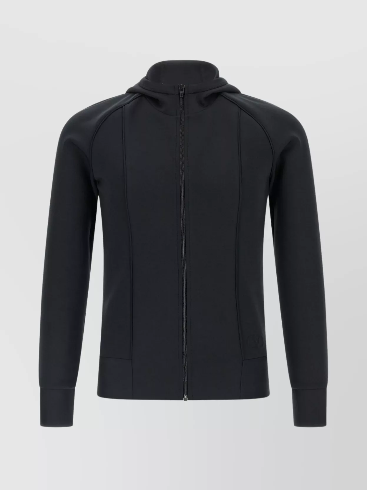 Valentino Hooded Sweater With Long Sleeves And Ribbed Cuffs In Gray