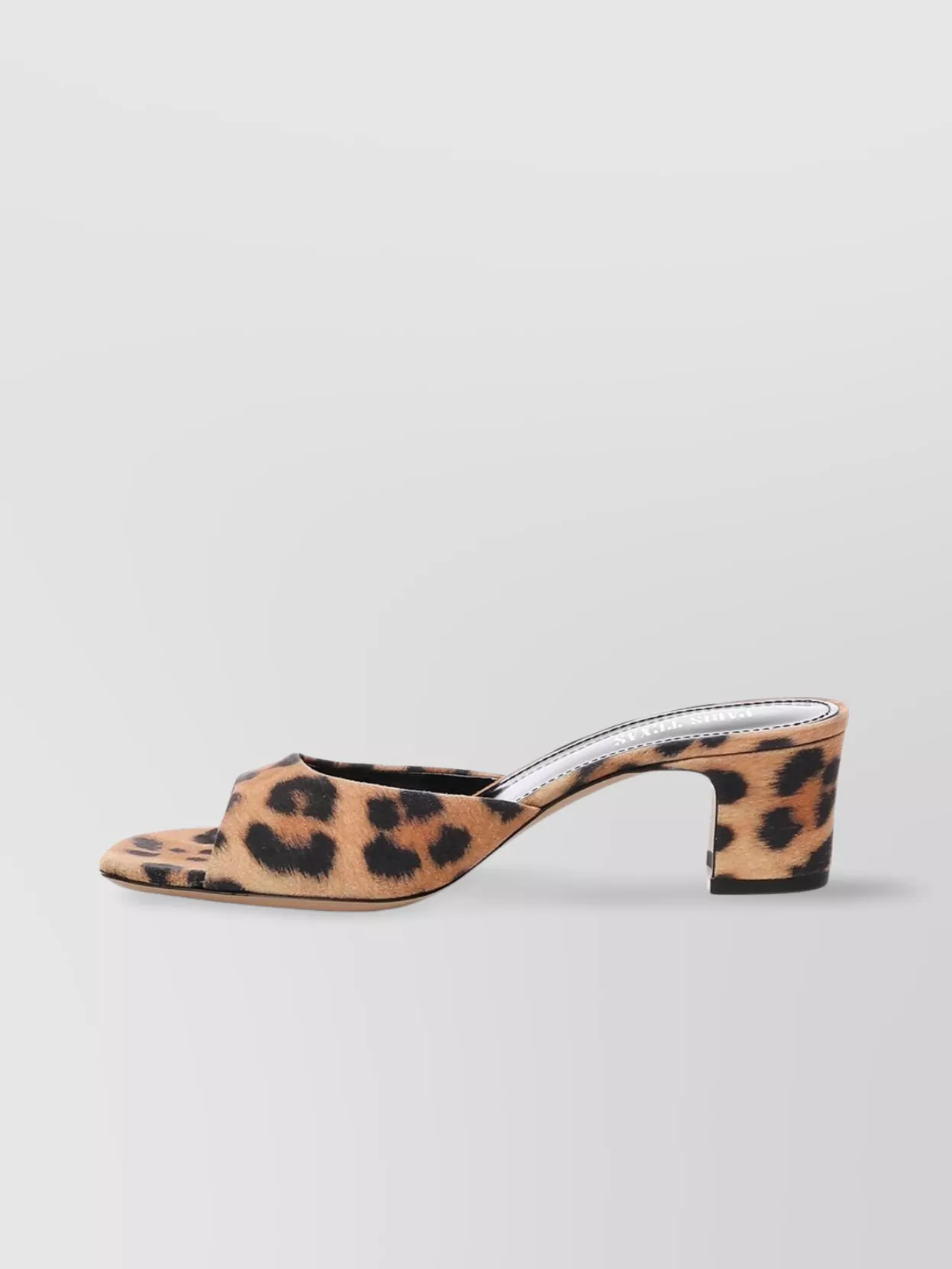 Shop Paris Texas Lara Natural Leopard Heeled Mules