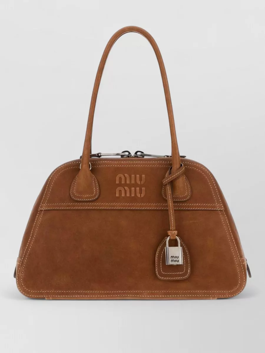 Miu Miu Na Nappa Leather Tote Bag