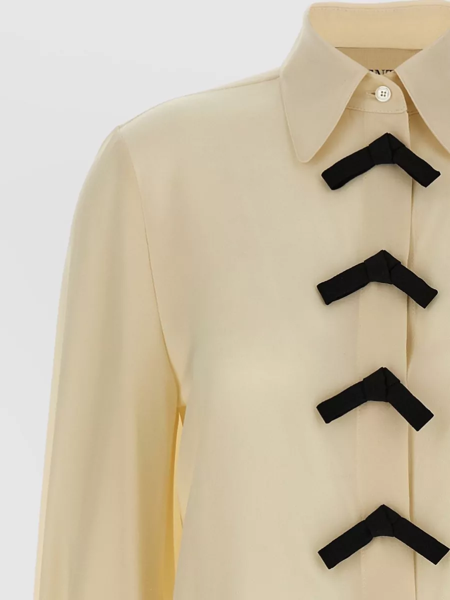 Valentino Garavani Bow Detail Shirt Long Sleeves Collar