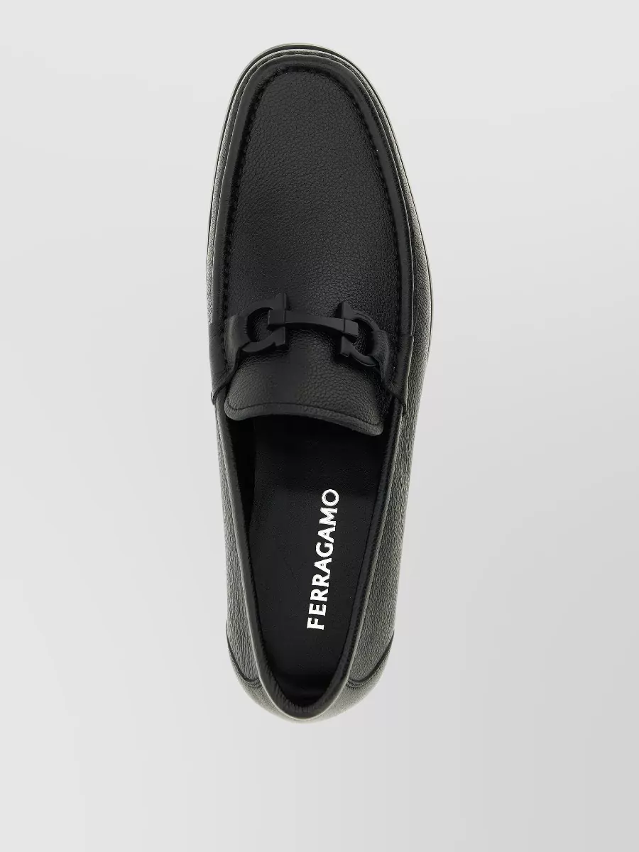 Ferragamo Grandioso Two Loafers Round Toe Hardware