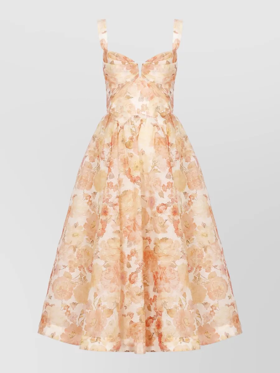 Zimmermann Floral-print linen-silk midi dress