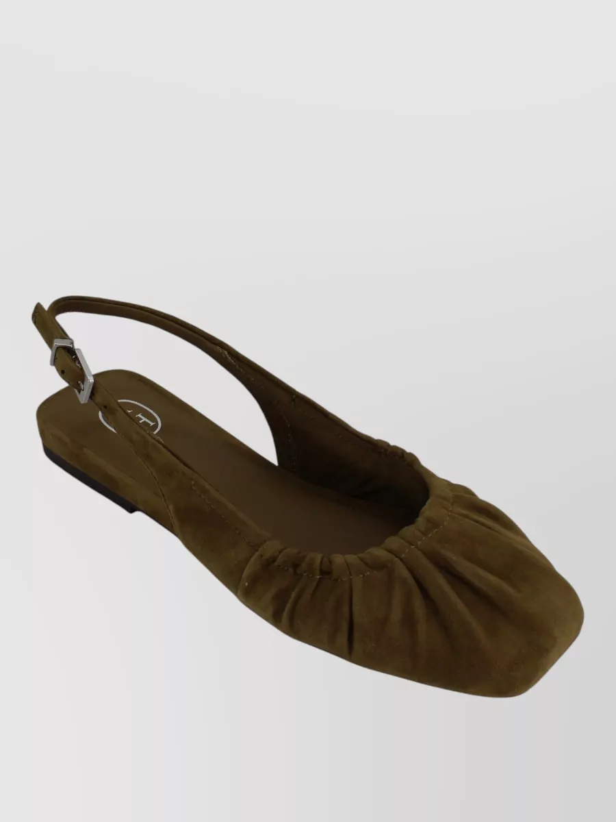 Ash Slingback Ballet Flats Square Toe Design In Green