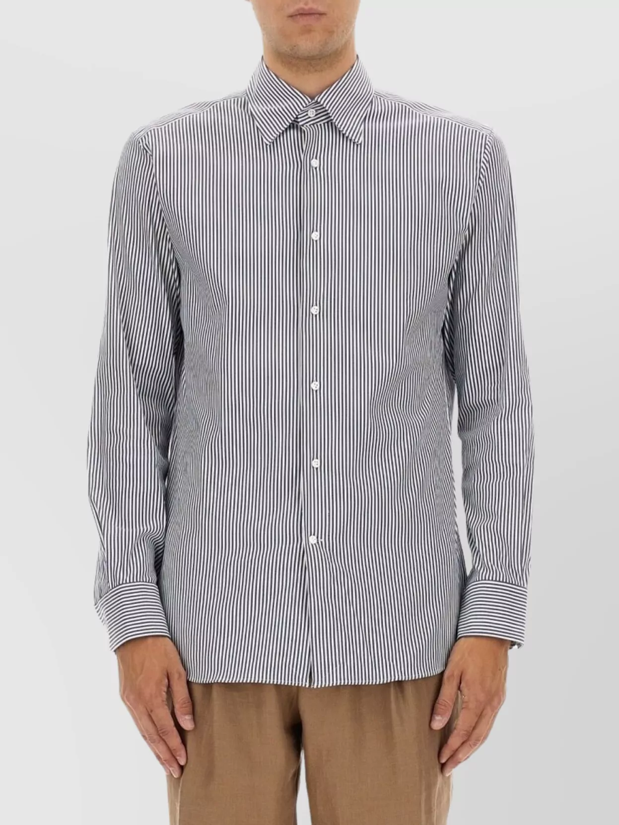 Boss Shirt Striped Pattern Collar Button-Down
