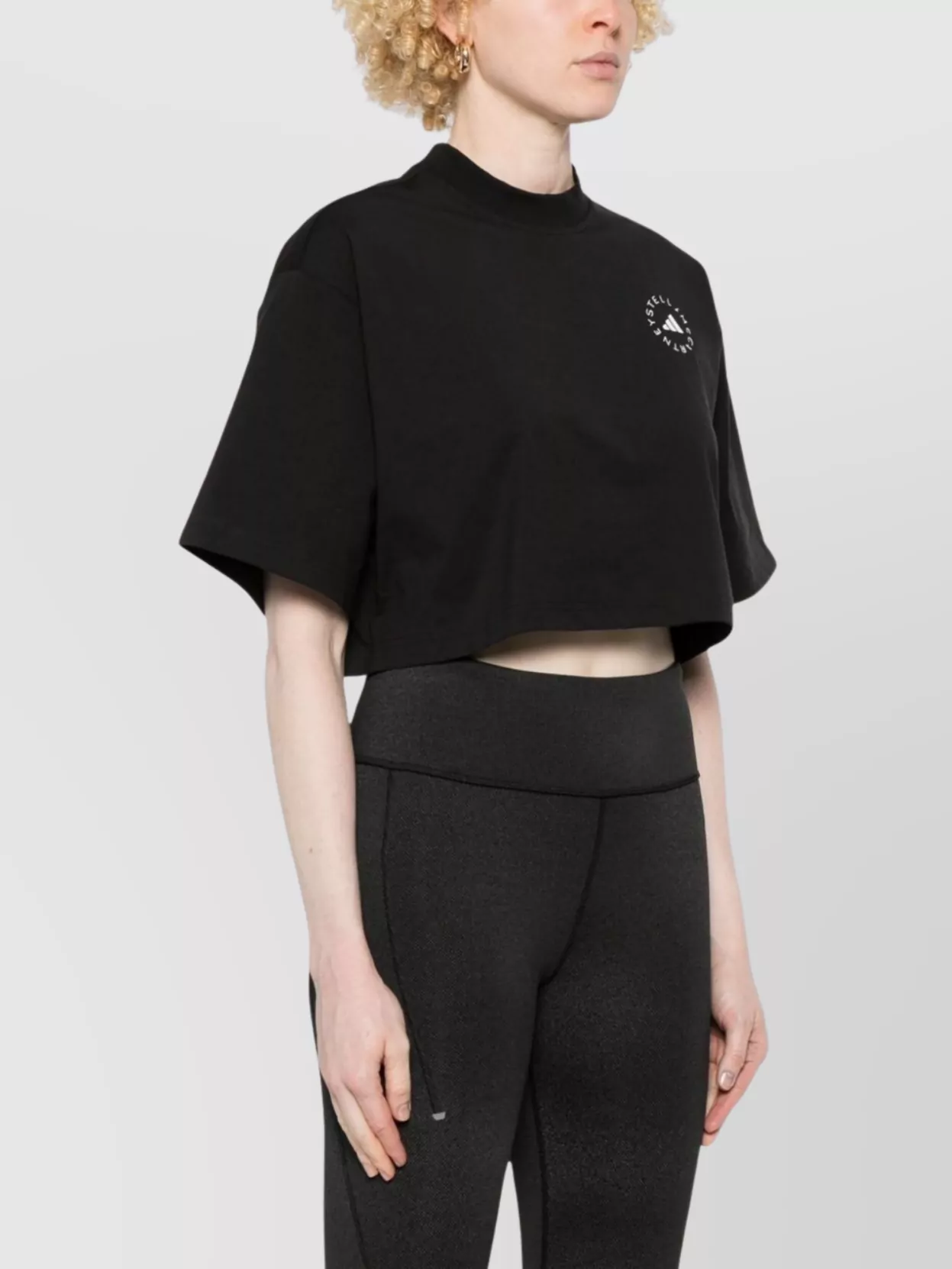 Adidas By Stella Mccartney Organic Cotton Cropped T-shirt