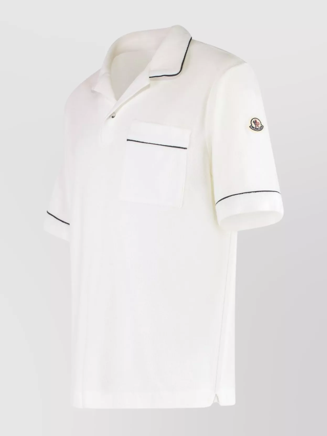 Moncler Towelling Polo Shirt With Chest Pocket
