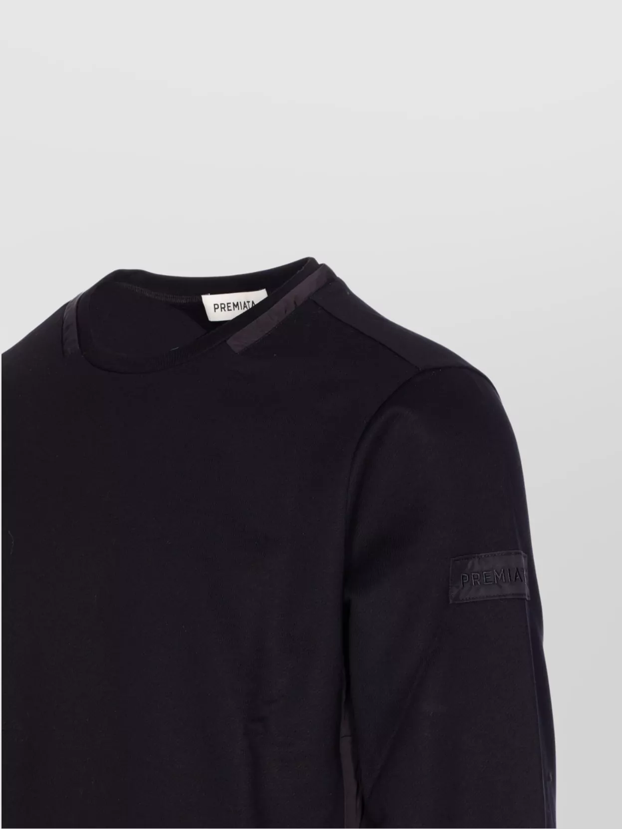 Premiata Crewneck Long Sleeve Sweatshirt With Side Panels In Black