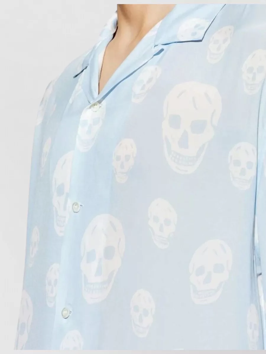 Alexander Mcqueen Viscose Skull-Print Hawaiian Shirt