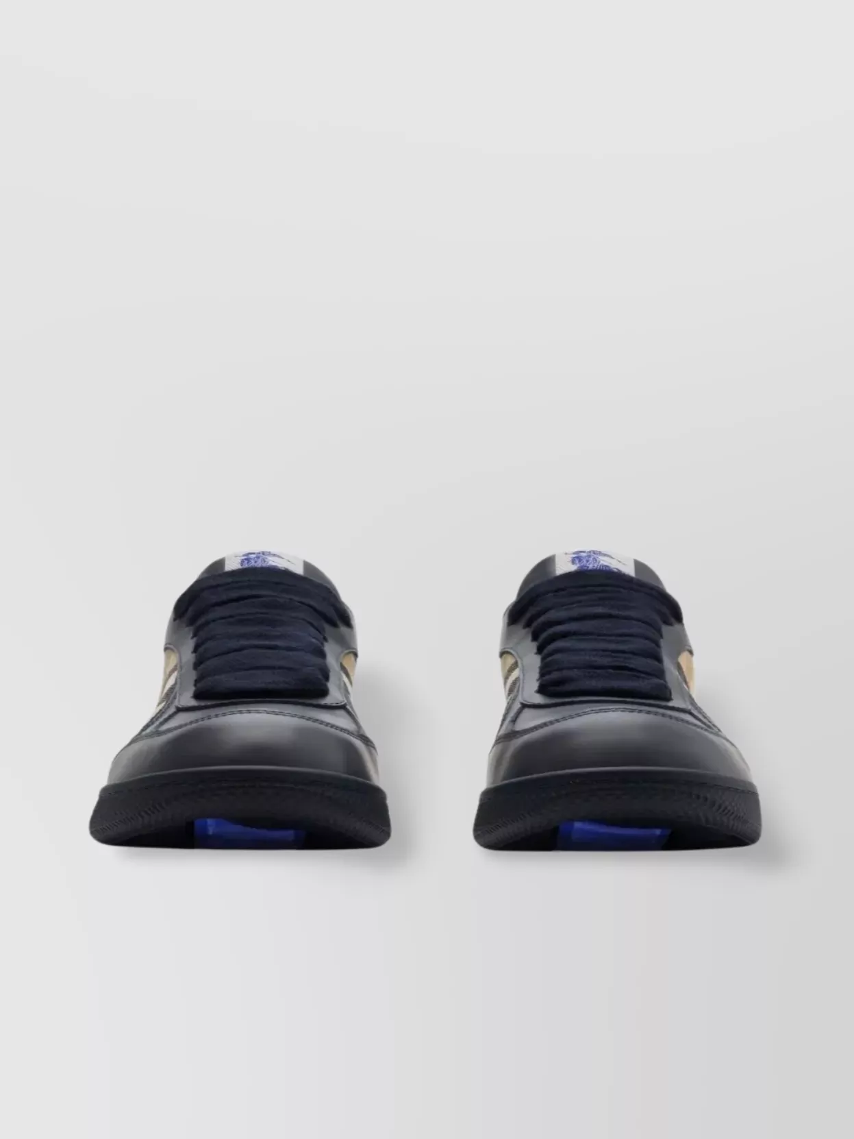 Burberry Check And Leather Low-Top Sneakers