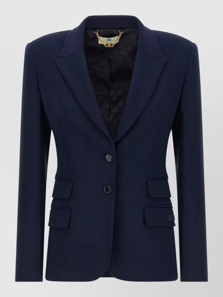 Elisabetta Franchi single-breasted crepe blazer