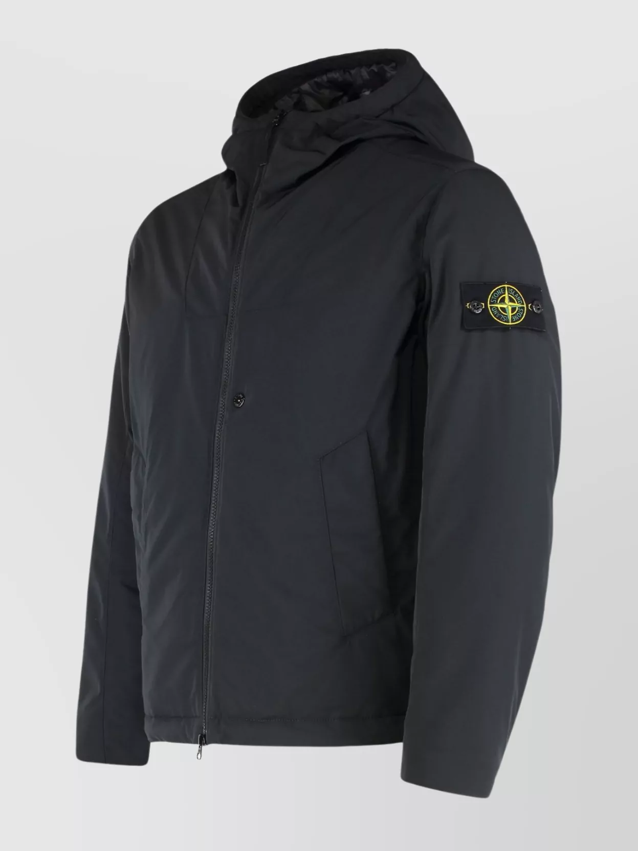 Stone Island Hooded Jacket With Removable Logo Patch