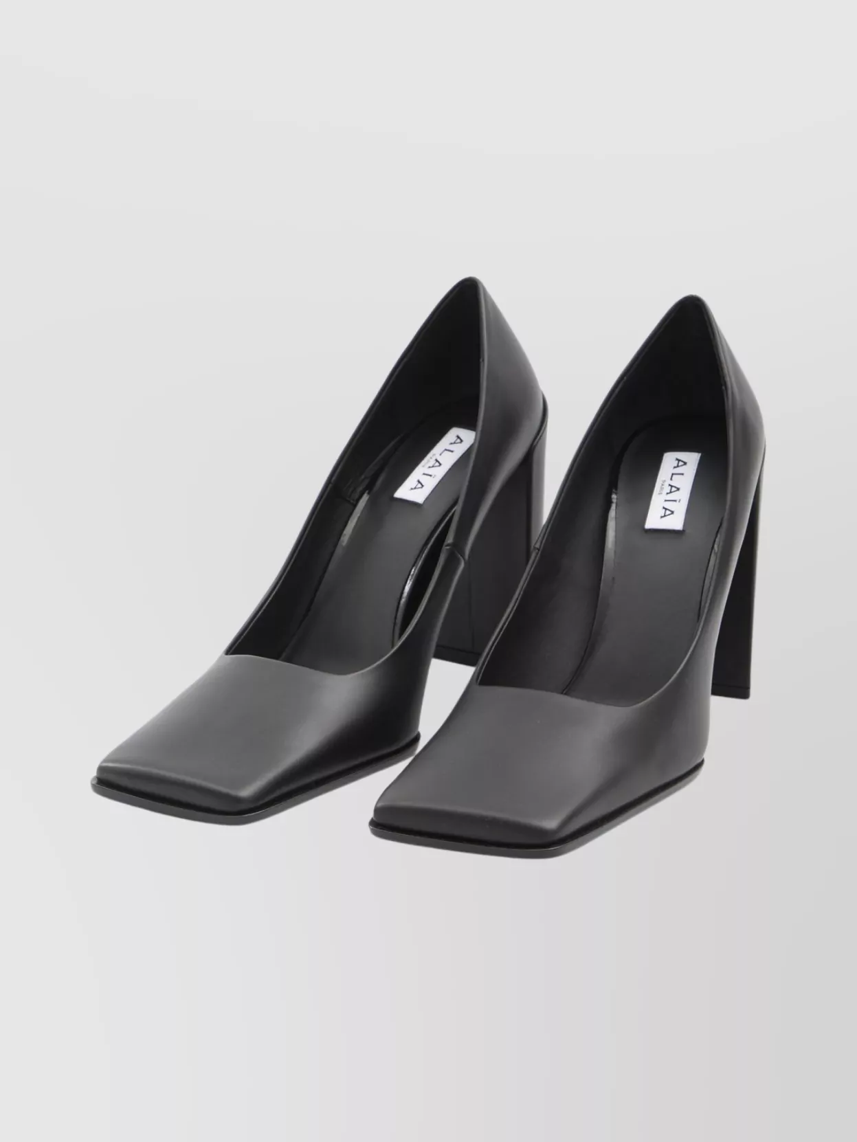 Alaïa Block Heel Square Toe Pumps In Black