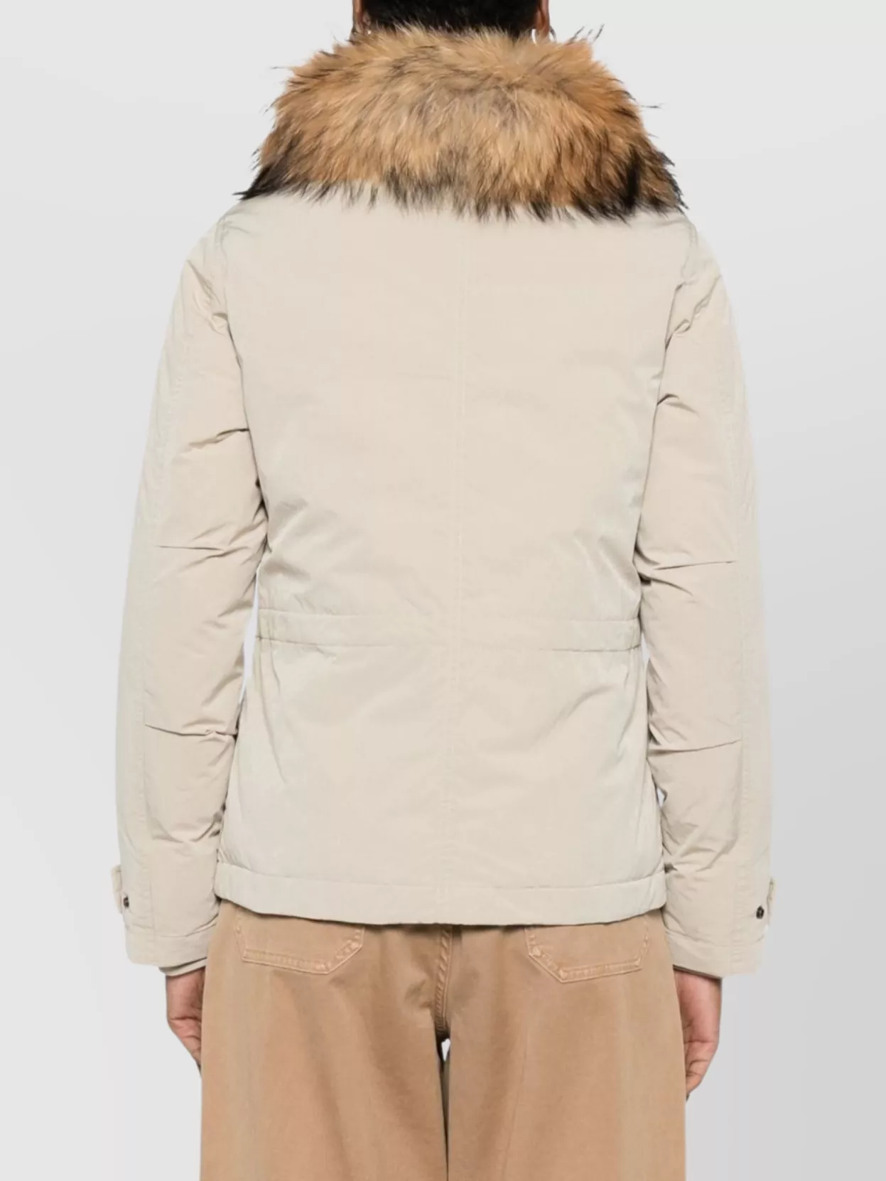 Woolrich Insulated Jackets Featuring Fur Trim In White
