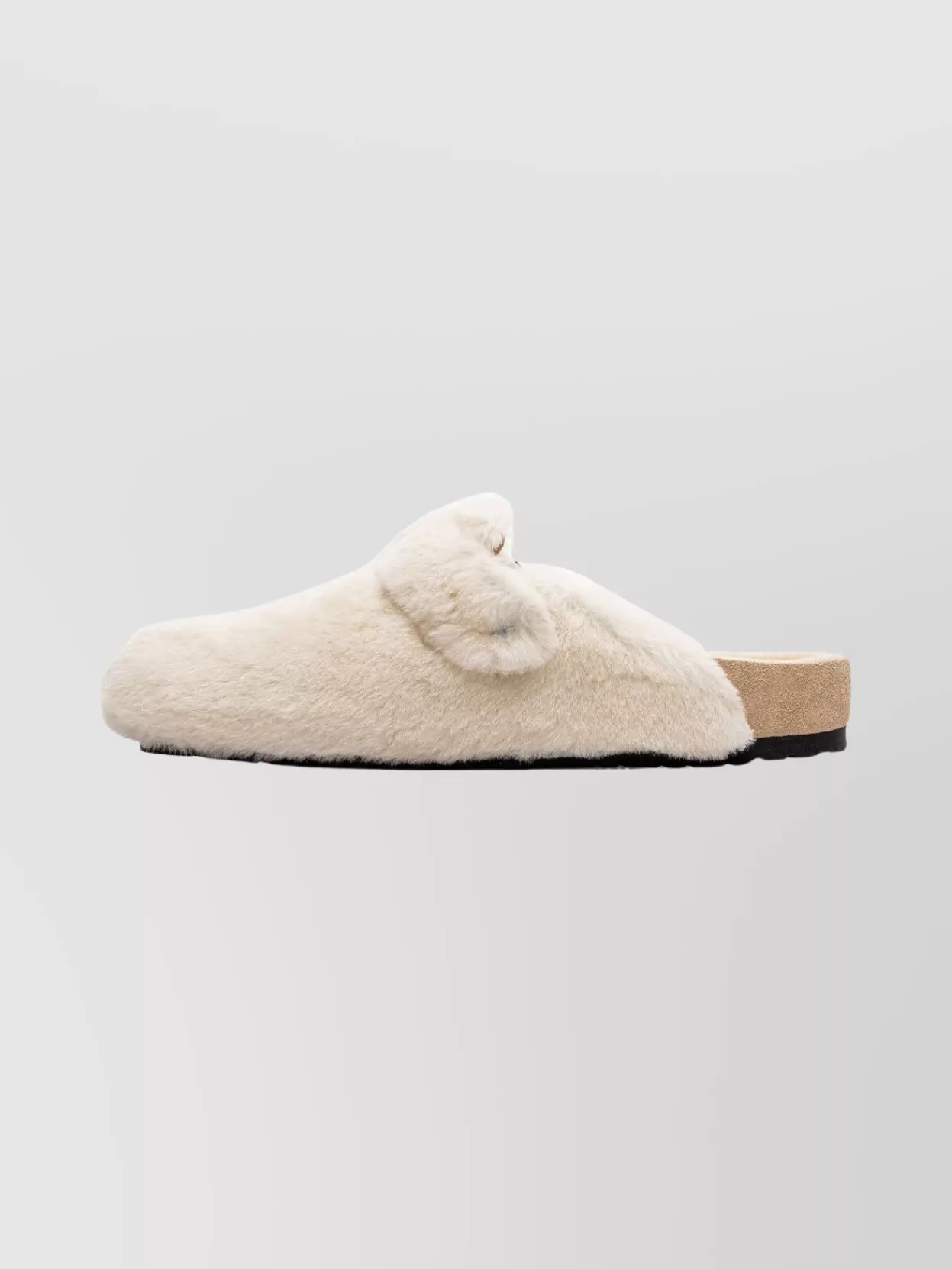 Birkenstock 1774 Shearling Open Back Flat Clogs In White