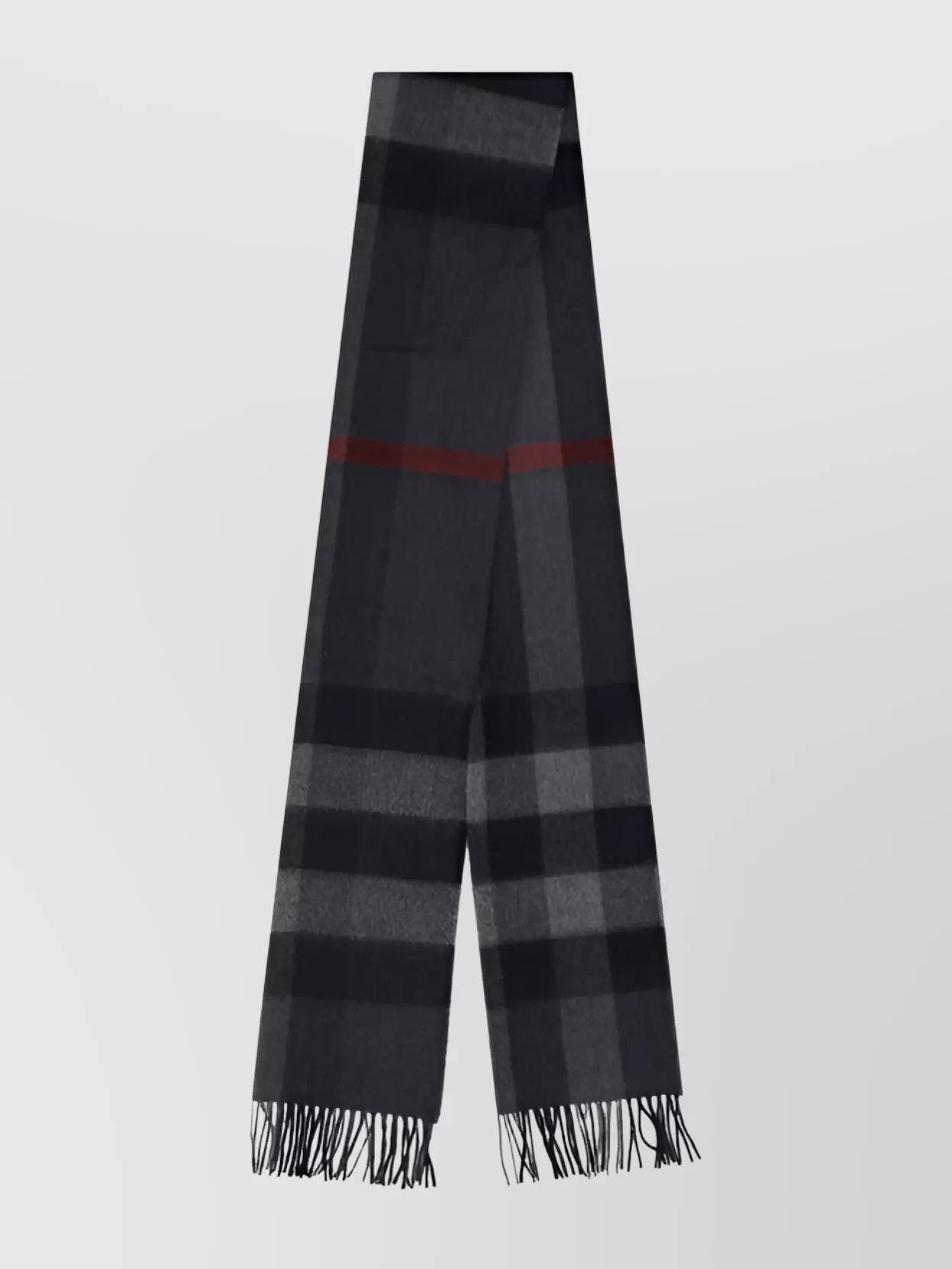 Shop Burberry Cashmere Scarf Frayed Hems Iconic Check