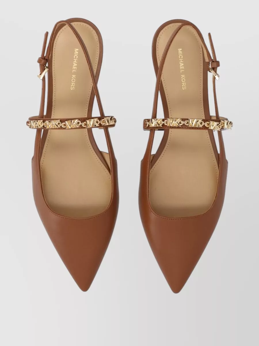 Michael Kors Leather Dina Flex Sling Ballerina Shoes