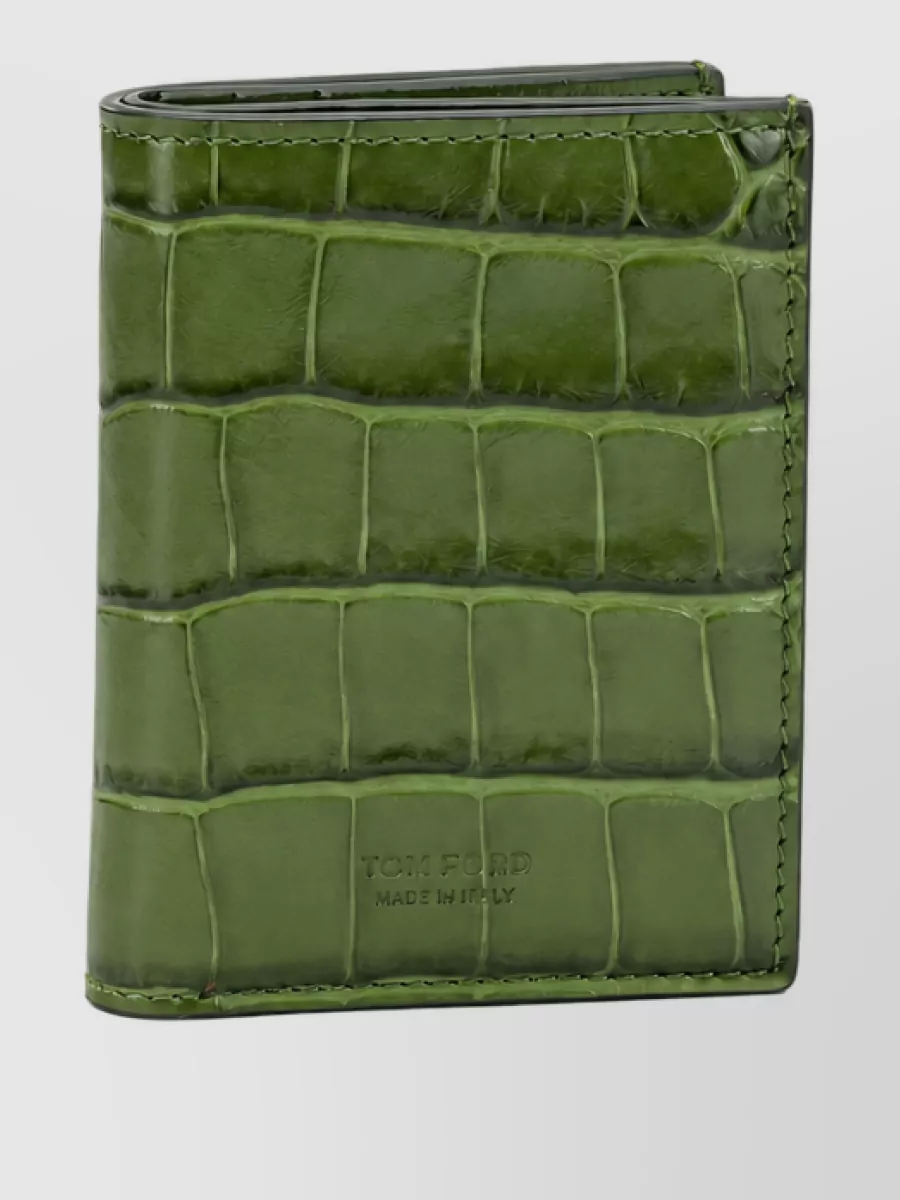 Tom Ford crocodile-print leather cardholder