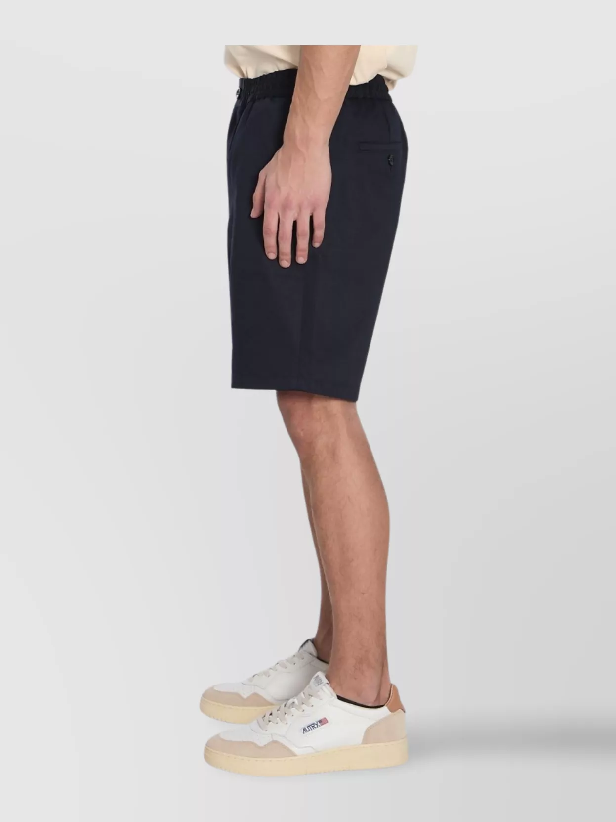 Ami Paris Bermuda Style Cotton Shorts Drawstring