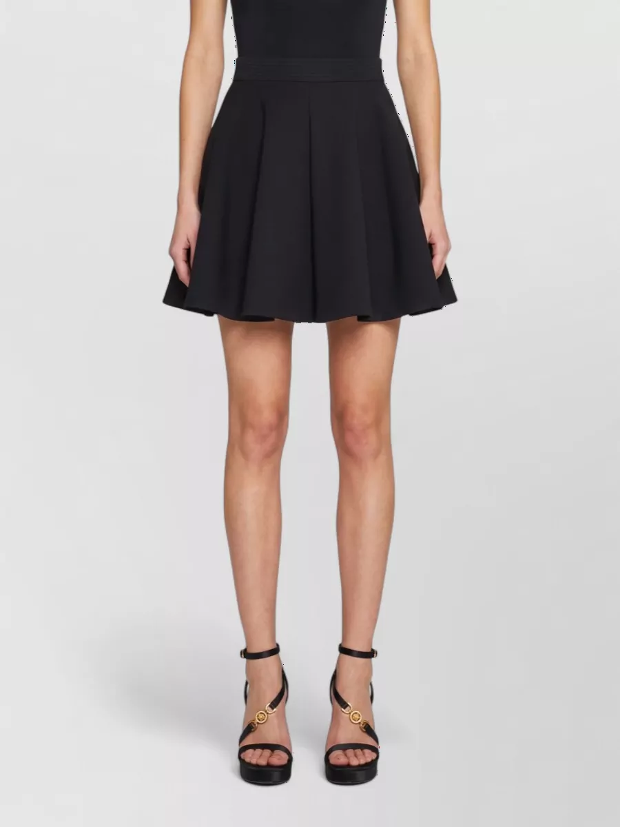 Versace virgin wool flared mini skirt