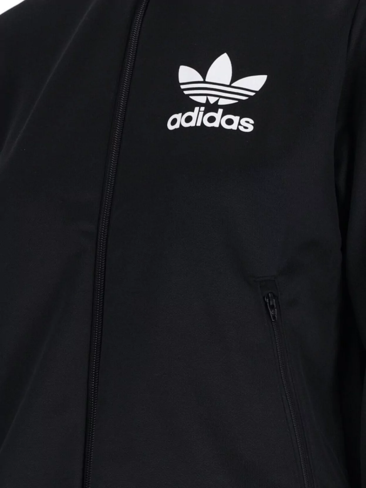Shop Adidas Originals High Collar Long Sleeves Sweatshirt Side Pockets In Black