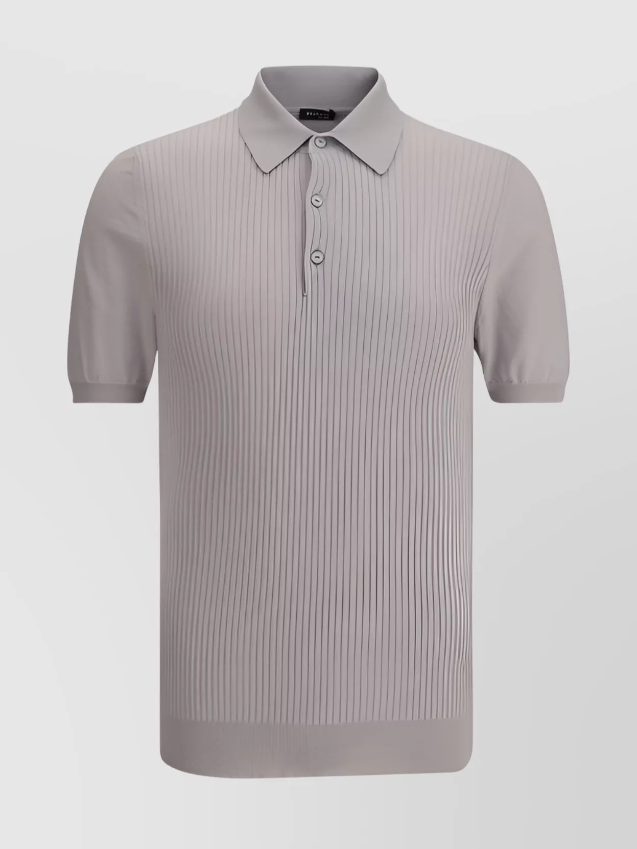 KITON RIBBED COTTON POLO SWEATER