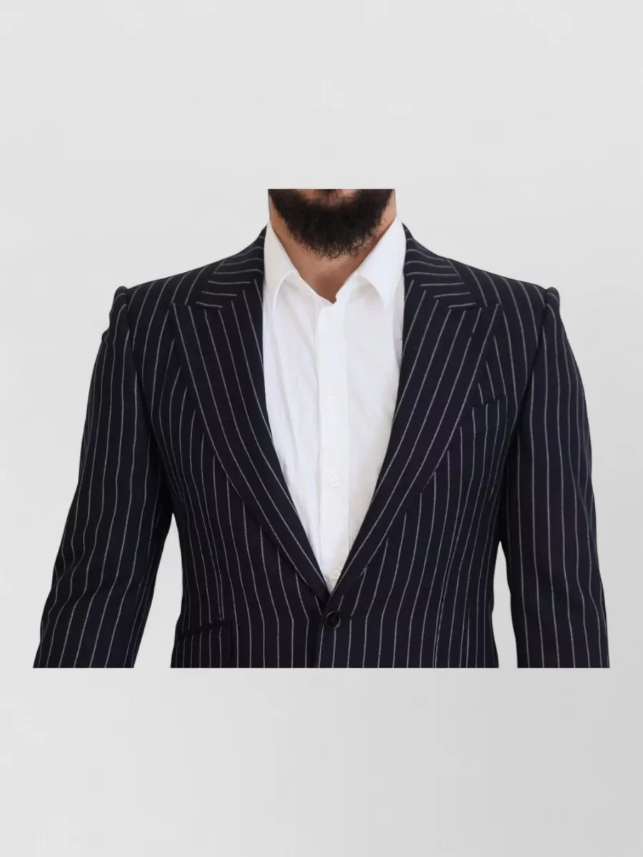 Dolce&Gabbana Virgin Wool Pinstripe Single-Breasted Blazer