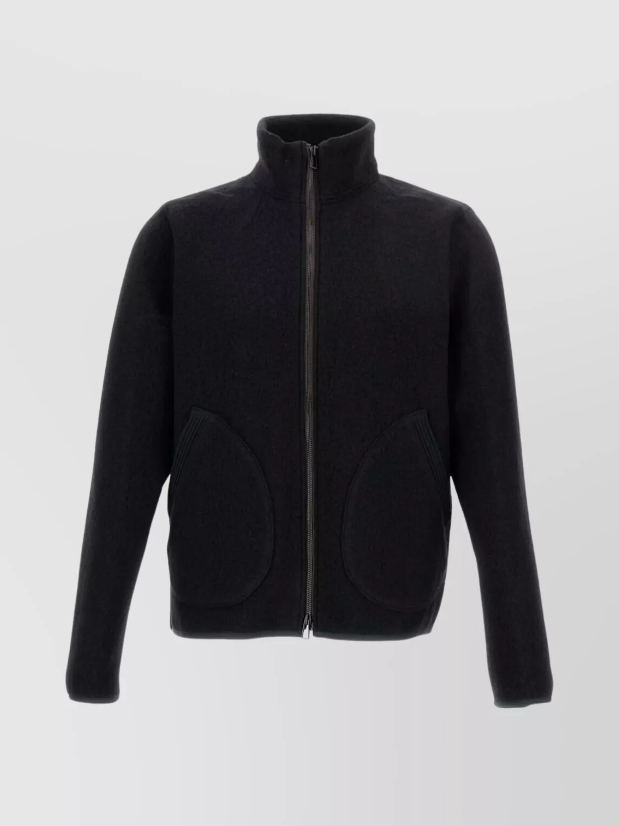 Paul Smith Minimalist Black Jacket With High Collar In Black