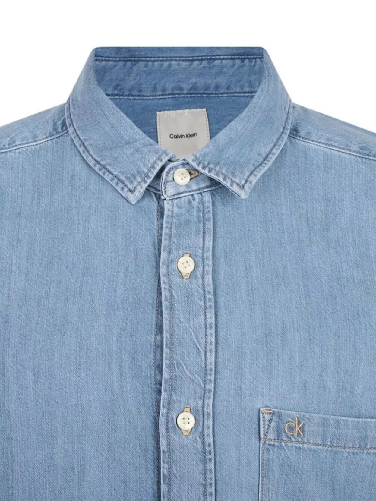 Calvin Klein Bleached Shirt Collar Button-Down