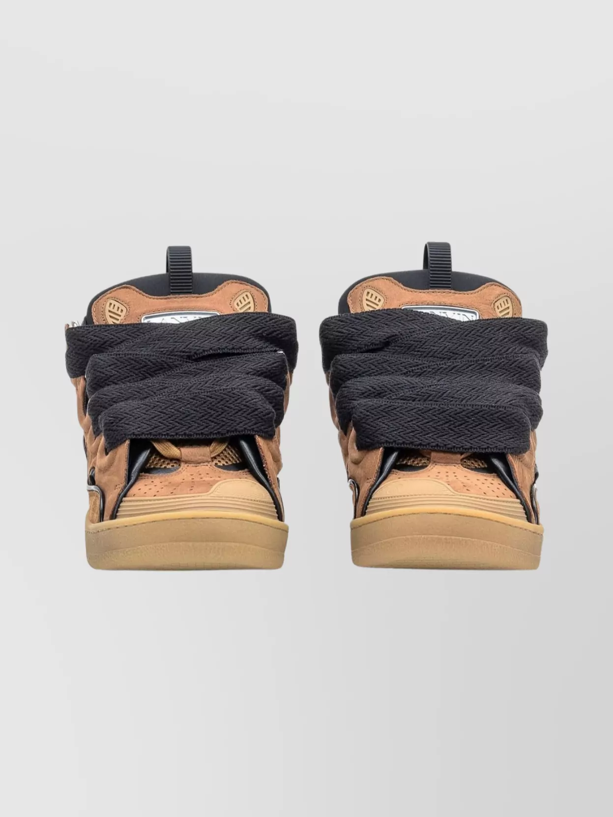 Lanvin Sneakers With Contrast Sole And Pull Tab In Brown