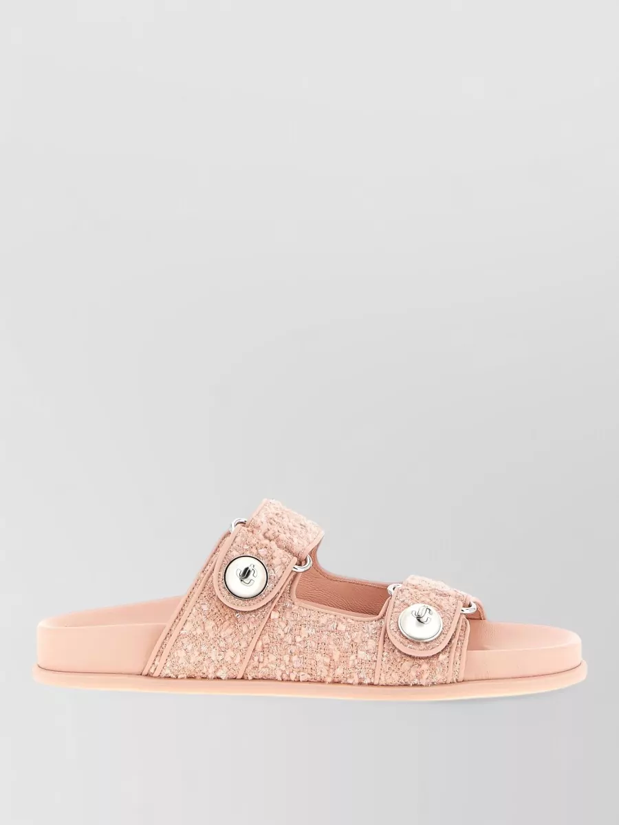 Jimmy Choo Fayence Sandals Open Toe Flat Sole