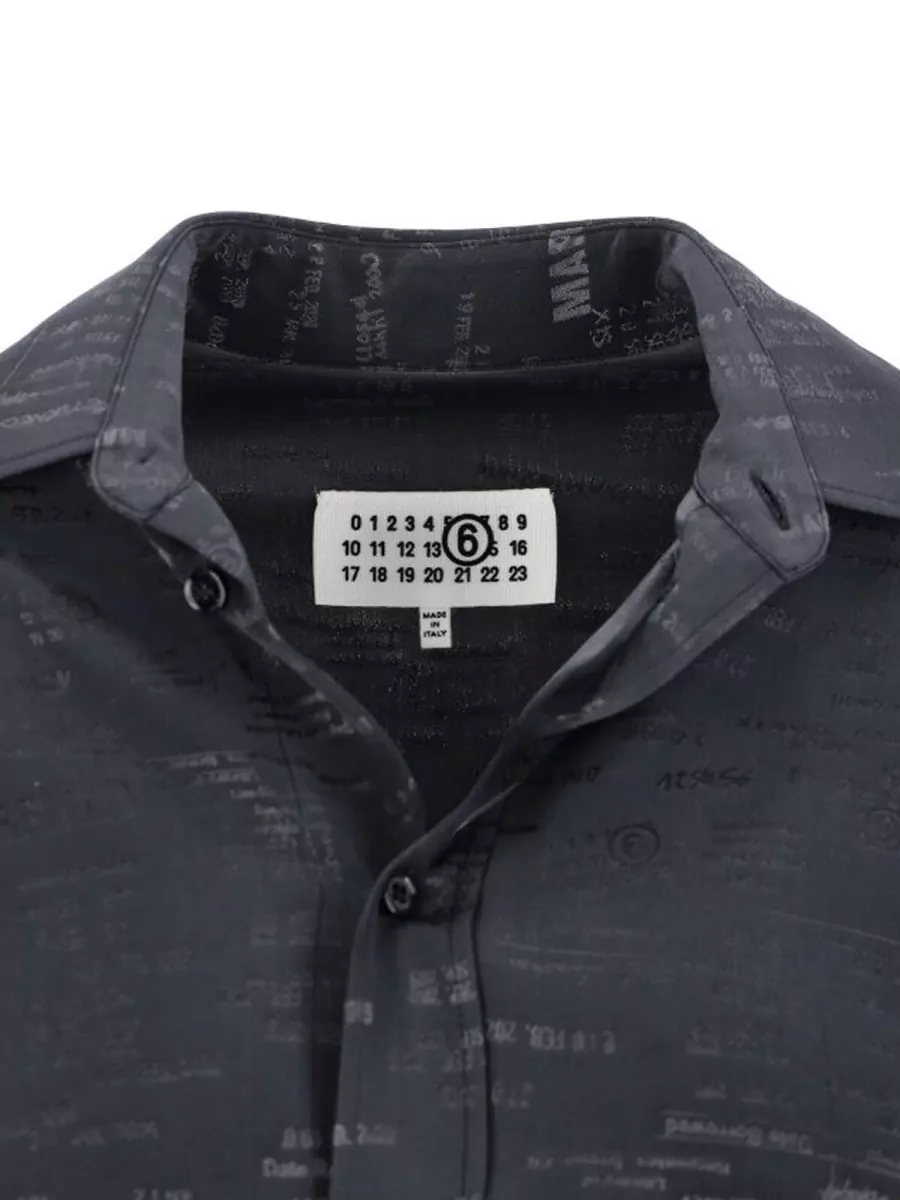 Mm6 Maison Margiela Printed Long Sleeve Shirt Button Cuffs Collar